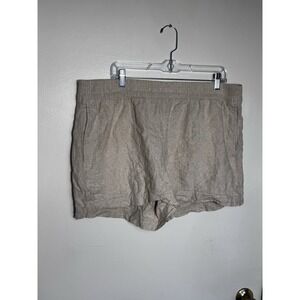 Old Navy Women's XL Linen Blend Pull-On Shorts Beige Comfort Waistband Pockets